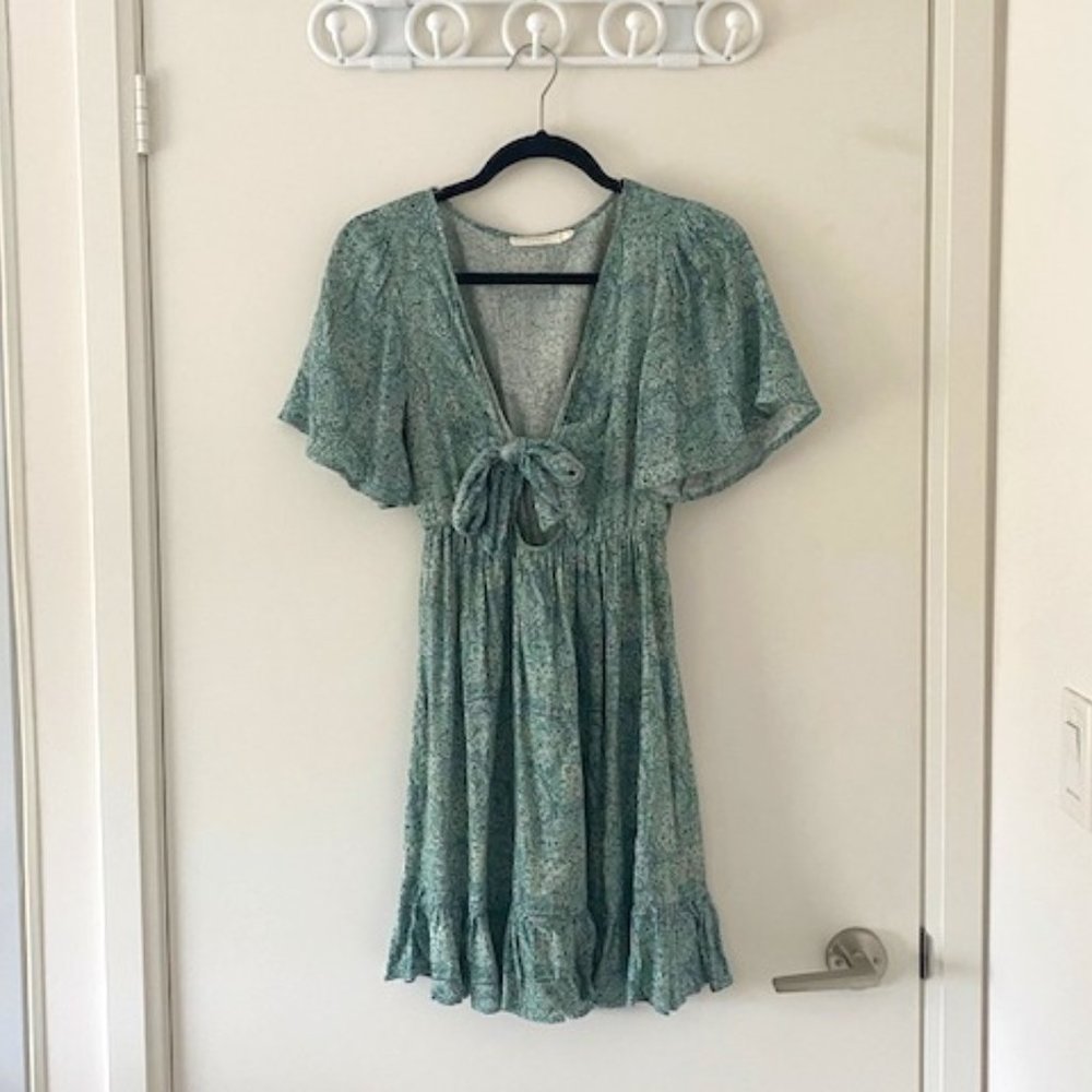 Tie Front Ruffled Dress